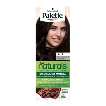 Palette Naturals Безамонячна боя за коса, 3-0 Тъмно кафяв