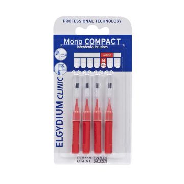 Elgydium Clinic Mono Compact Интердентална четка за зъби, Червена 1,5 mm х4 броя
