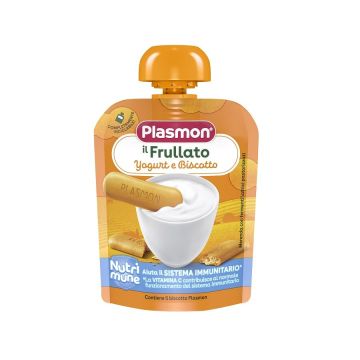 Plasmon Nutrimune Плодова закуска с бишкоти  и йогурт за деца от 8-ия месец x85 грама, 3202
