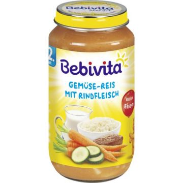 Bebivita Пюре от зеленчуци, ориз и телешко месо за деца от 12 месеца х250 грама - 1058