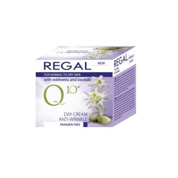 Regal Q10 Дневен крем против бръчки с еделвайс за нормална към суха кожа х50 мл