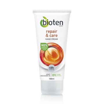 Bioten Repair & Care Възстановяващ крем за ръце с мед, масло от макадамия и глицерин х100 мл