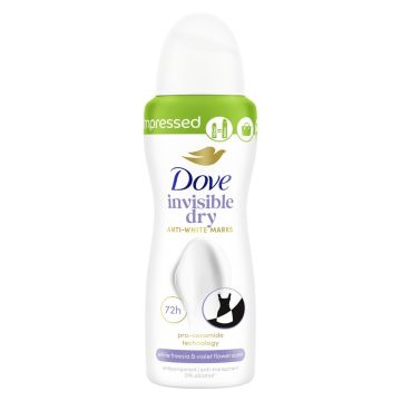 Dove Invisible Dry Део спрей против изпотяване, без бели петна, 72 часа x100 мл