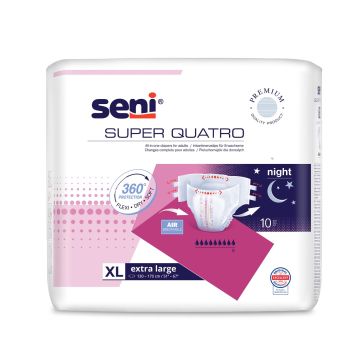 Seni Super Quatro Night Пелени за възрастни, размер XL х10 броя