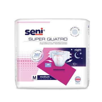 Seni Super Quatro Night Пелени за възрастни, размер М х10 броя