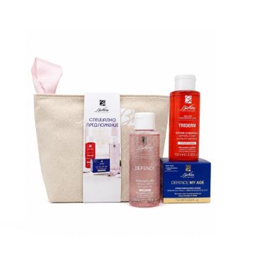 Bionike Travel Size Комплект My Age Дневен крем за лице, Мицеларна вода и Марсилски течен сапун
