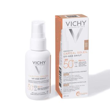 Vichy Capital Soleil UV-Age Daily Тониран флуид против поява на признаци на фотостареене SPF50+ x40 мл
