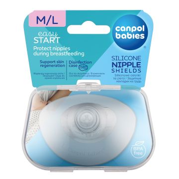 Canpol babies Easy Start Силиконови протектори за зърна, размер M/L x2 броя -18/603