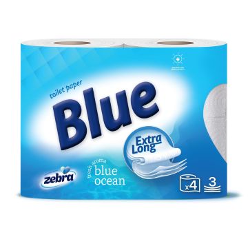 Zebra Blue Ocean Тоалетна хартия x4 броя