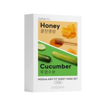 Missha Комплект маски за лице Honey & Cucumber 2х3 броя