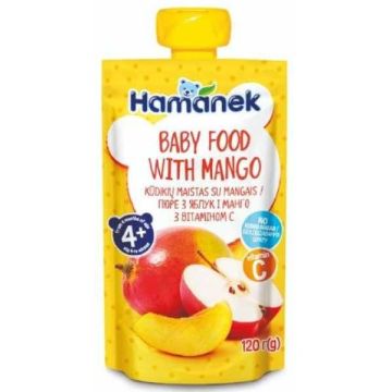 Hamanek Пюре ябълка и манго за деца над 4 месеца x120 грама