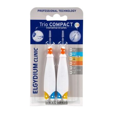 Elgydium Clinic Trio Compact 123 Интердентални четки за тесни междузъбни пространства, 0,8 мм х4 броя