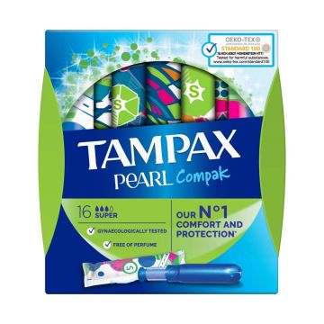 Tampax Compak Pearl Super Дамски тампони с апликатор х16 броя