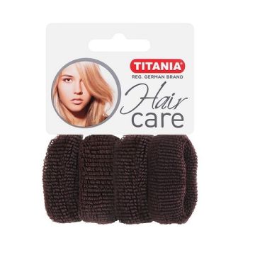 Titania Hair Care Ластици за коса, цвят кафяв х4 броя