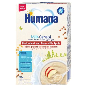 Humana Млечно-зърнена каша елда с ябълка за деца от 6-месечна възраст x200 грама
