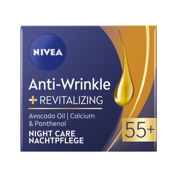Nivea 55+ Нощен крем против бръчки с ревитализиращ ефект x50 мл