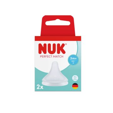 Nuk Perfect Match Силиконови биберони за деца над 3 месеца х2 броя, размер M