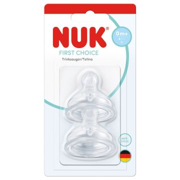 Nuk First Choice Силиконови биберони за шише х2 броя