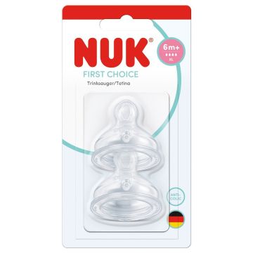 Nuk First Choice Силиконови биберони за хранене над6 месеца х2 броя, размер XL