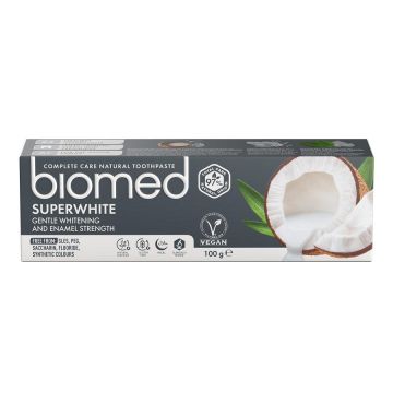 Biomed Superwhite Супер избелваща паста за зъби с кокосово масло х100 грама