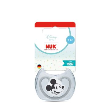 Nuk Perfect Match Air Силиконова залъгалка за деца от 0 до 6 месеца х1 брой, Мики
