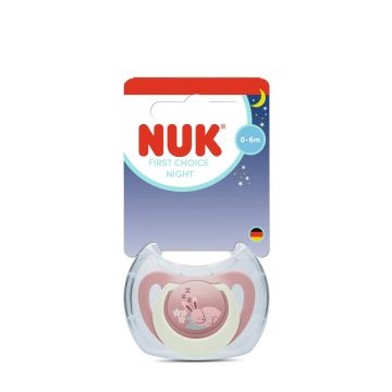 Nuk First Choice Night Силиконова залъгалка за деца от 0 до 6 месеца х1 брой, Заек