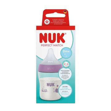 Nuk Perfect Match Шише за хранене със силиконов биберон за новородени х150 мл, Хипо