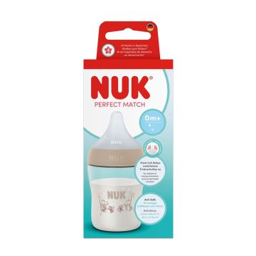 Nuk Perfect Match Шише за хранене със силиконов биберон за новородени х150 мл, Маймуна