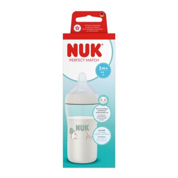 Nuk Perfect Match Шише със силиконов биберон за деца над 3 месеца х260 мл, Овца