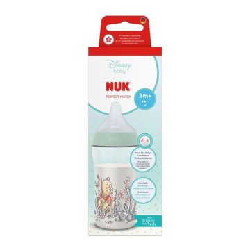 Nuk Perfect Match Шише със силиконов биберон за деца над 3 месеца х260 мл, Мечо Пух