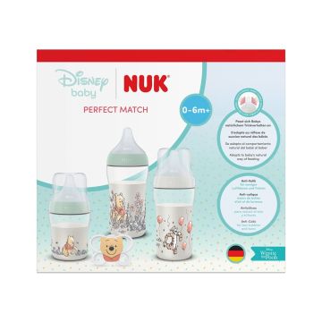 Nuk Perfect Match Комплект за деца от 0 до 6 месеца, 4 части, Мечо Пух