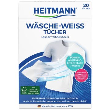 Heitmann Кърпички за супер бяло пране x20 броя
