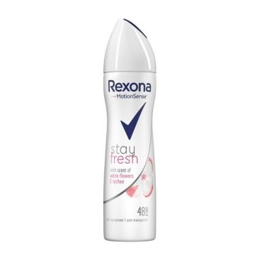 Rexona Motionsense Stay Fresh White Flowers & Lychee Део спрей против изпотяване за жени х150 мл
