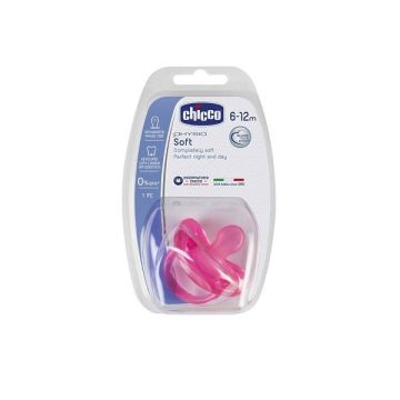 Chicco Physio Soft Залъгалка силикон за деца от 6 до 12 месеца