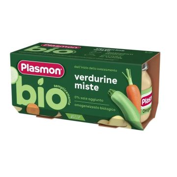 Plasmon Bio Пюре микс зеленчуци за деца от 6-ия месец 2x80 грама, 3301
