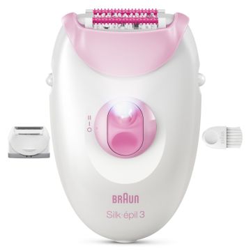 Braun Епилатор Silk Epil 3-031 - Бял/Розов
