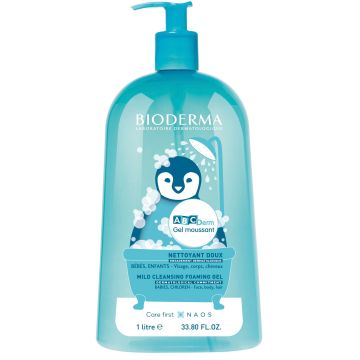 Bioderma ABCDerm Moussant Мек измиващ гел за бебета и деца x1000 мл