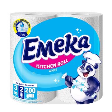 Emeka White Искрящо бяла трипластова кухненска ролка х2 броя
