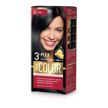 Aroma Color Дълготрайна крем-боя за коса, 1 Черен