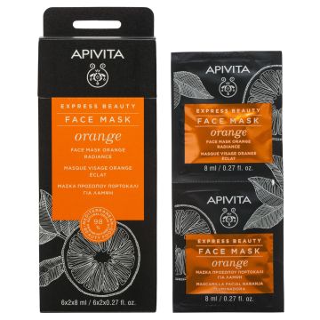 Apivita Express Beauty Възвръщаща блясъка маска за лице с портокал х2*8 мл