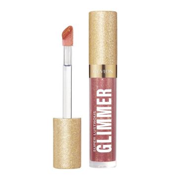Revlon Super Lustrous Glimmer Гланц за устни с растителен блясък и перли х3,8 мл, цвят 005 Glazed Almond