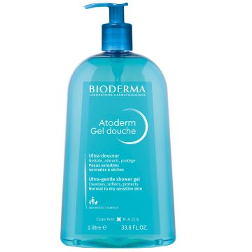 Bioderma Atoderm Нежен почистващ душ гел за тяло за суха и чувствителна кожа х1000 мл