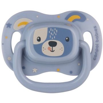 Canpol babies Cute Animals Силиконова симетрична залъгалка за деца от 0 до 6 месеца, синя - 34/924