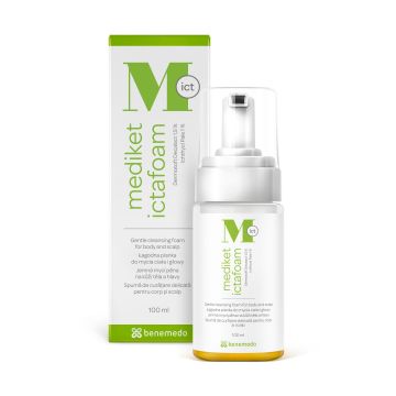 Benemedo Mediket Ictafoam Измиваща пяна за лице, тяло и скалп при себорея х100 мл