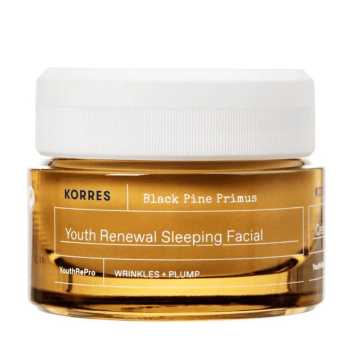 Korres Black Pine Primus Нощен крем за лице срещу първи бръчки с екстракт от зародиш на шишарки х40 мл