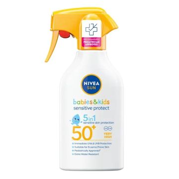 Nivea Sun Sensitive Protect Слънцезащитен спрей помпа за бебета и деца SPF50+ x270 мл