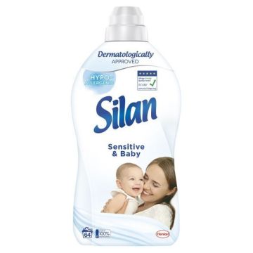 Silan Sensitive & Baby Концентриран омекотител за тъкани x1.408 л, 64 пранета