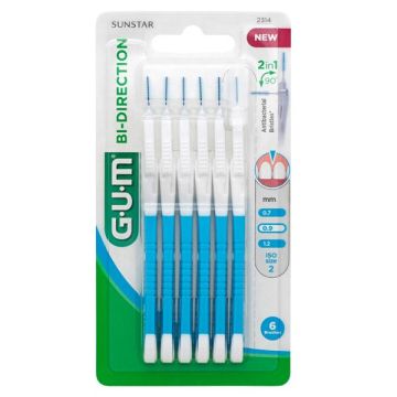 GUM Bi-Direction Интердентални четки за зъби, размер 0,9мм х6 бр