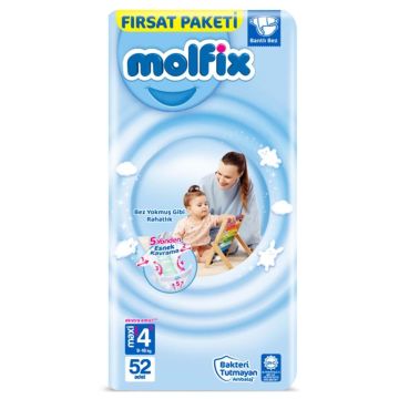 Molfix 4+ Maxi Plus Пелени за бебета 7-16 кг х52 броя