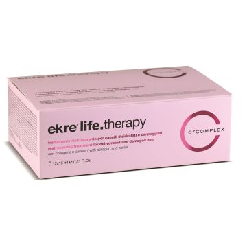 Ekre Life Therapy Преструктуриращи ампули за суха и увредена коса 12х15 мл